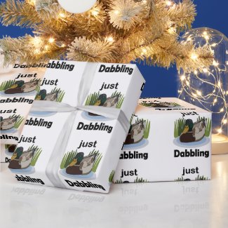 Mallard Duck Just Dabbling Pool Party Wrapping Paper