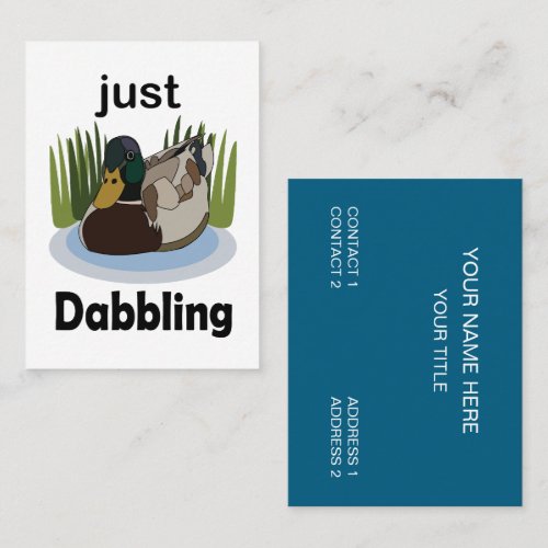 Mallard Duck Just Dabbling Wildlife Photographer Business Card