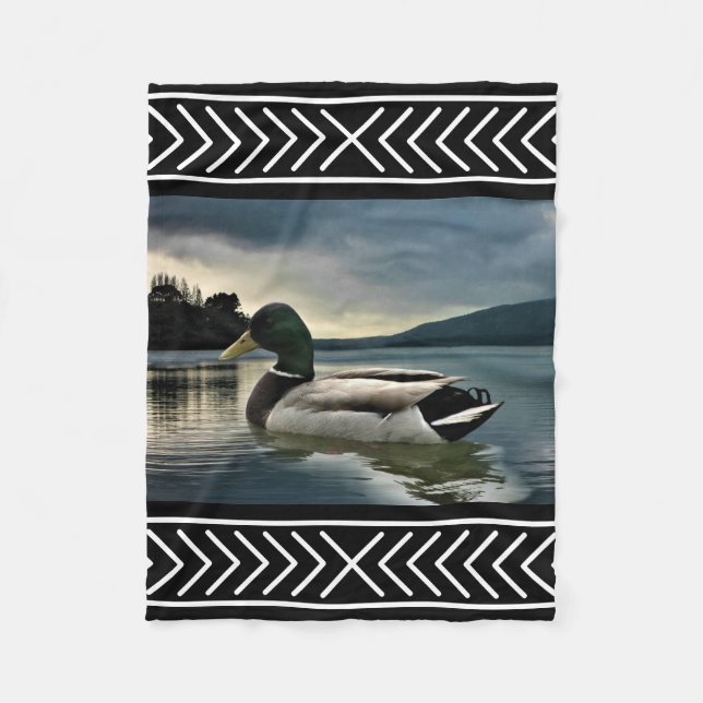 Mallard Duck Lake Fleece Blanket (Front)