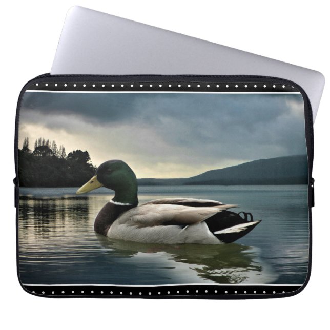 Mallard Duck Lake Laptop Sleeve (Front)