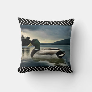 Mallard Duck Lake Throw Pillow