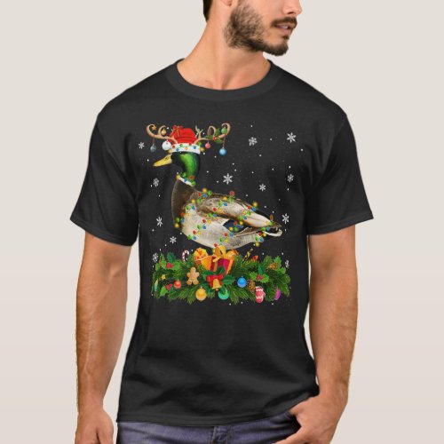 Mallard Duck Lover Reindeer Santa Hat Mallard Chri T_Shirt