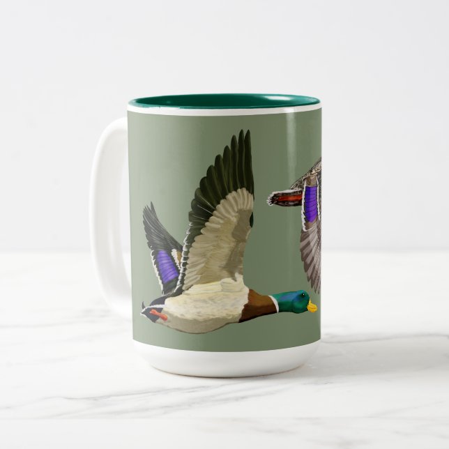 Mallard Duck Lovers  Two-Tone Coffee Mug (Front Left)