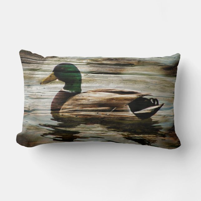 Mallard Duck Lumbar Pillow (Front)