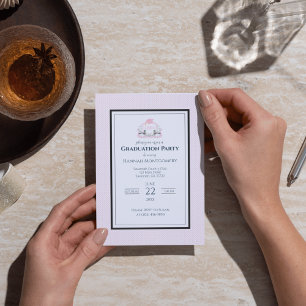 Mallard Duck Monogram Graduation Crest Invitation