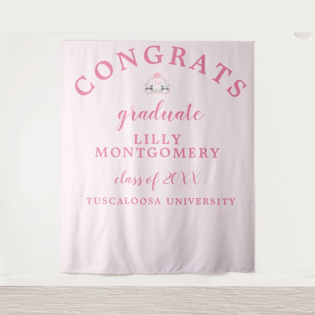 Mallard Duck Monogram Graduation Photo Backdrop (Front)