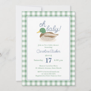 Mallard Duck OH BABY Country Hunting Baby Shower Invitation