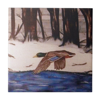 Mallard Duck on a Mission Ceramic Tile