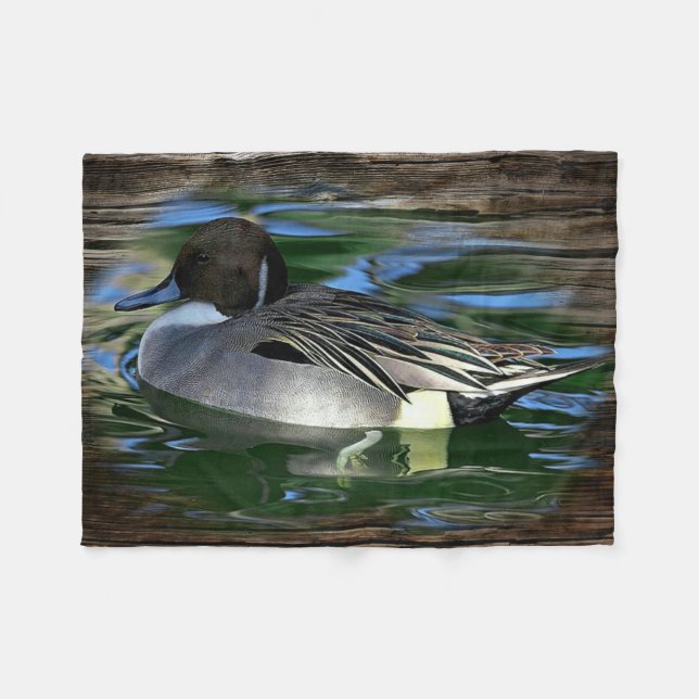 Mallard Duck On Lake Fleece Blanket (Front (Horizontal))