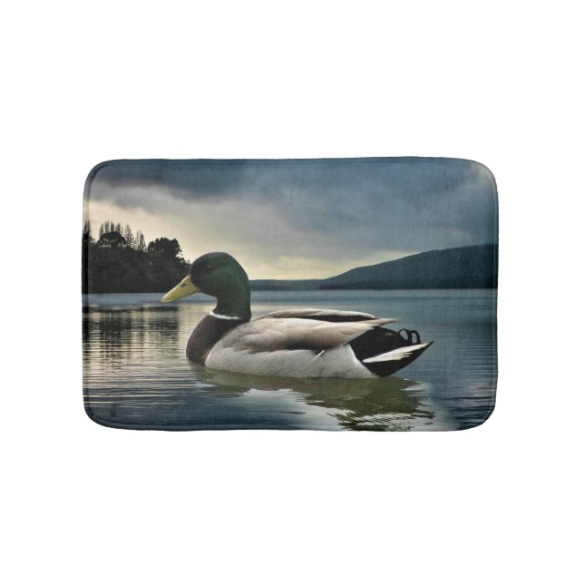 Mallard Duck On The Lake Bath Mat (Front)