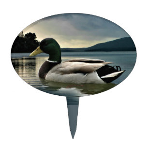 Mallard Duck On The Lake Cake Topper