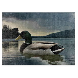 Mallard Duck On The Lake Cutting Board