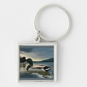 Mallard Duck On The Lake Keychain