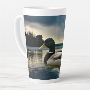 Mallard Duck On The Lake Latte Mug