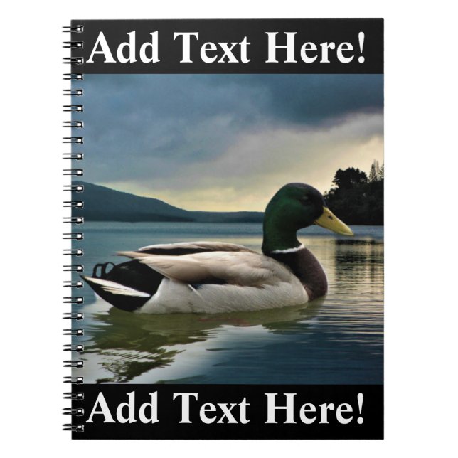 Mallard Duck On The Lake Notebook (Front)