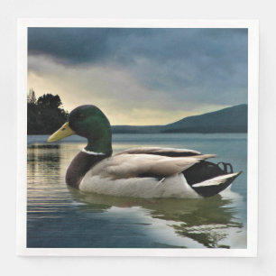 Mallard Duck On The Lake Paper Dinner Napkins