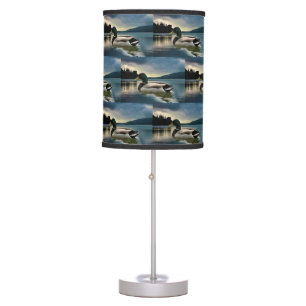 Mallard Duck On The Lake Table Lamp