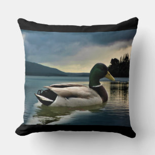 Mallard Duck On The Lake Throw Pillow