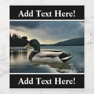 Mallard Duck On The Lake Wine Label