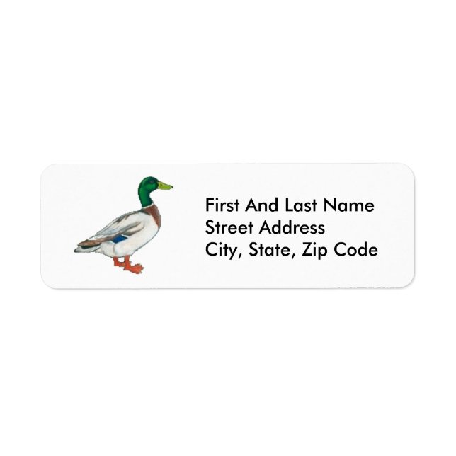 Mallard Duck Painting for Hunters and Outdoorsmen Label (Front)