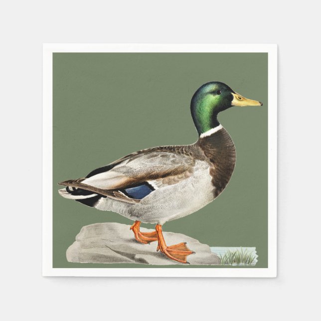 Mallard Duck Painting for Hunters and Outdoorsmen Napkins (Front)