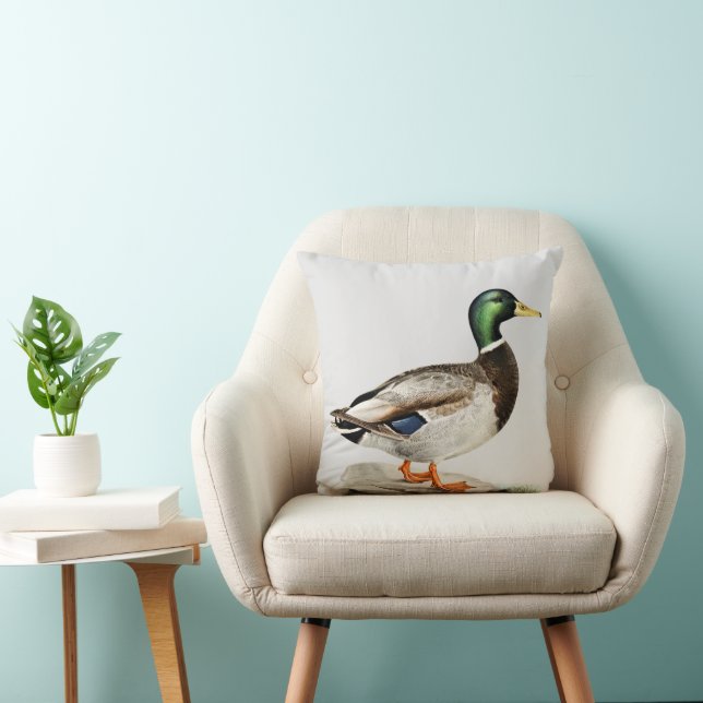 Mallard Duck Painting for Hunters and Outdoorsmen Throw Pillow (Chair)