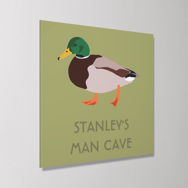 Mallard Duck Realistic Illustration Personalized Acrylic Photo Tile (Angled)