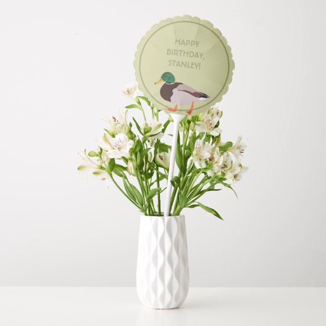 Mallard Duck Realistic Illustration Personalized Balloon (Vase)
