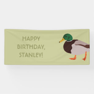 Mallard Duck Realistic Illustration Personalized Banner