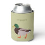 Mallard Duck Realistic Illustration Personalized Can Cooler