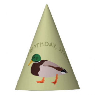 Mallard Duck Realistic Illustration Personalized Party Hat