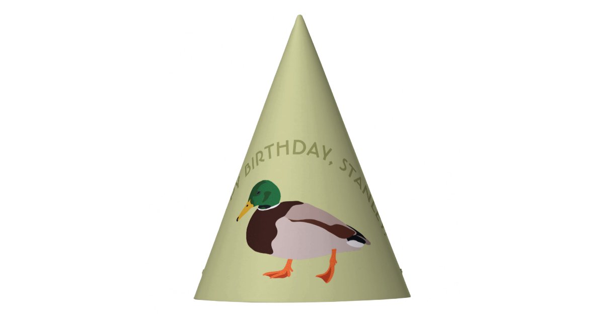 Mallard Duck Realistic Illustration Personalized Party Hat | Zazzle