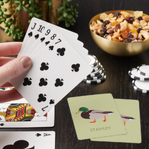Mallard Duck Realistic Illustration Personalized Poker Cards
