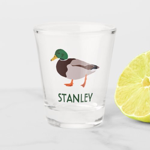 Mallard Duck Realistic Illustration Personalized Shot Glass