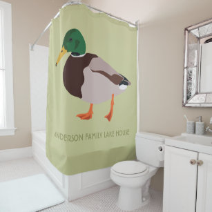 Mallard Duck Realistic Illustration Personalized Shower Curtain