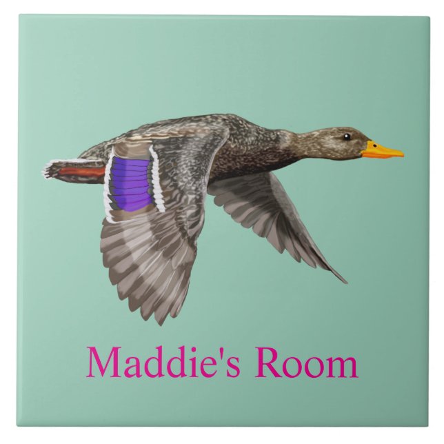 Mallard Duck Room Plaque  Ceramic Tile (Front)
