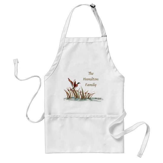 Mallard Duck Scene Adult Apron (Front)