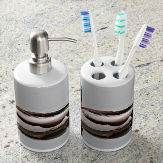 Mallard duck soap dispenser and toothbrush holder (Front)