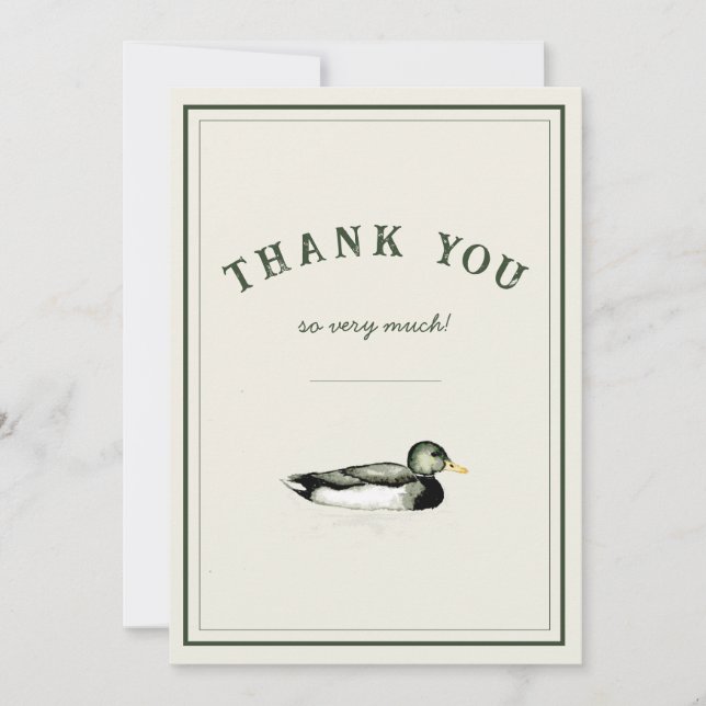 Mallard Duck Thank You Card  (Front)