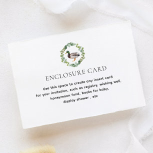 Mallard Duck Theme Baby Shower Custom Enclosure Card