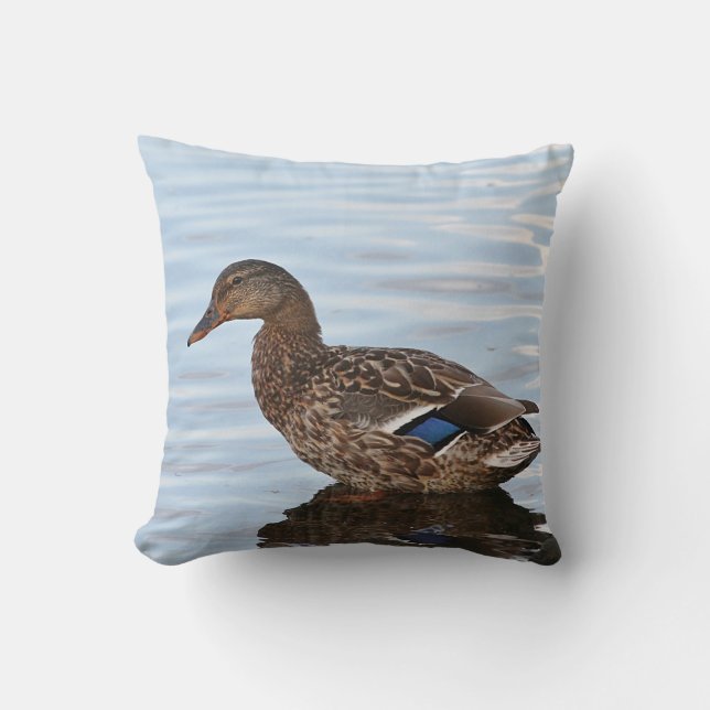 Mallard duck throw pillow (Front)