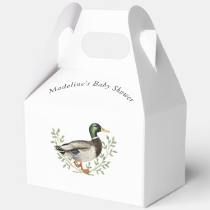 Mallard Duck White Vintage Baby Shower Favor Boxes