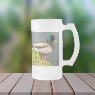 Mallard Duck Wildlife Photo Frosted Glass Beer Mug