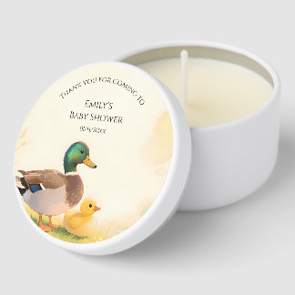 Mallard Duck with Duckling Mini Candle Baby Shower Favors