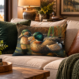Mallard Ducks Accent Pillow 16x12