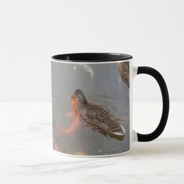 Mallard Ducks And Koi Fish Swimming Mug (Right)