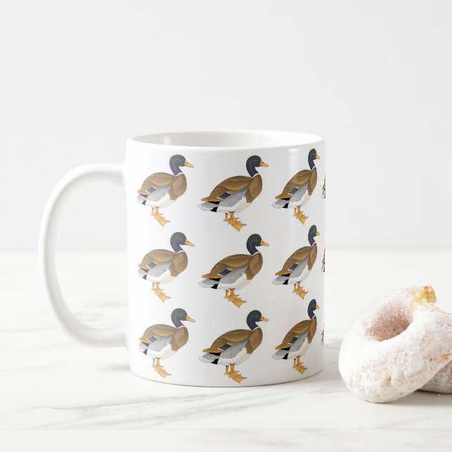 Mallard Ducks Bird Animal Nature Waterfowl Hunting Coffee Mug (With Donut)