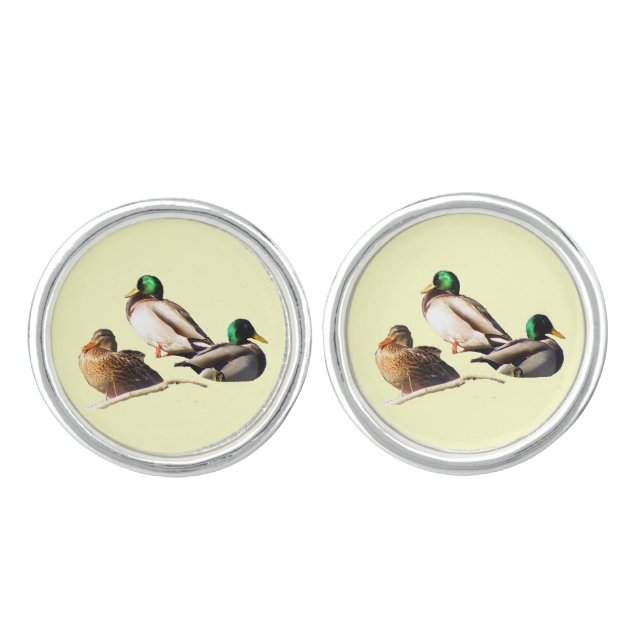 Mallard Ducks Cuff Links (Front)