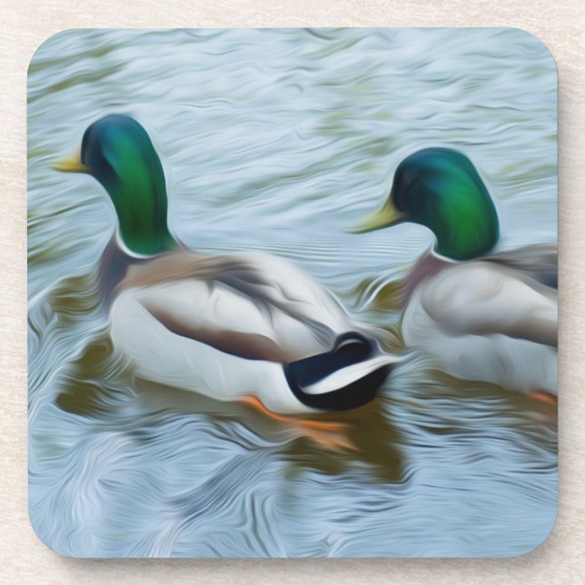 Mallard Ducks Drink Coaster (Front)