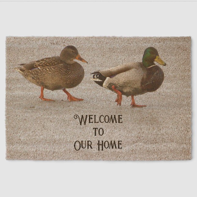 Mallard Ducks  Fiber Doormat (Front)